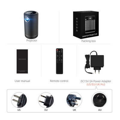 4K Android 9 Projector LED Wireless Mini DLP Projectors With HIFI Speaker Mode