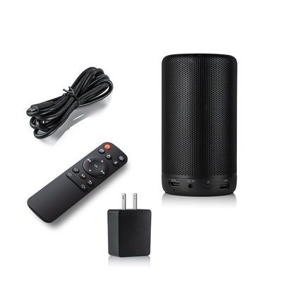 Metallic Black Smart Projector Keystone Adjustment With HDMI USB Connection